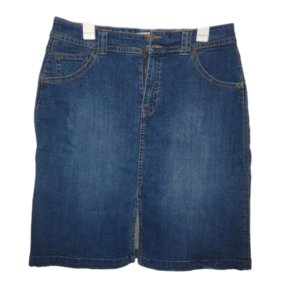 St. John's Bay Blue Denim Midi Skirt